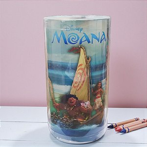 Kit Para Colorir Livro e Giz em Tubo - Moana - 1 unidade - Disney Original - Rizzo