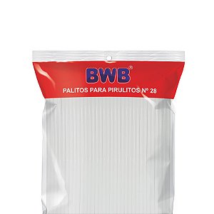 Palito para Pirulito Grande Branco  50 Unidades - N°28 - BWB