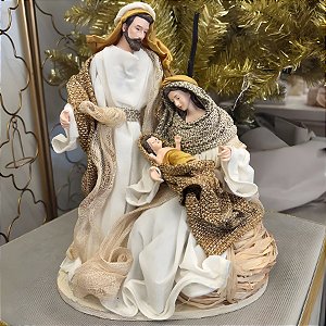 Enfeite de Natal em Resina - Sagrada Família - 32x25x15cm - 1 unidade - Cromus - Rizzo