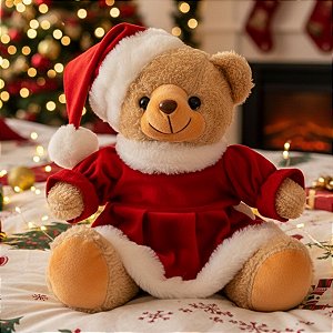 Enfeite Decorativo de Natal - Ursa Mamãe Noel - 25x24,5x16cm - 1 unidade - Cromus - Rizzo