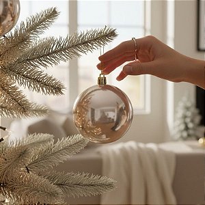 Bolas de Natal em Tubo - Pérola - 10x10cm  - 5 unidades - Rizzo