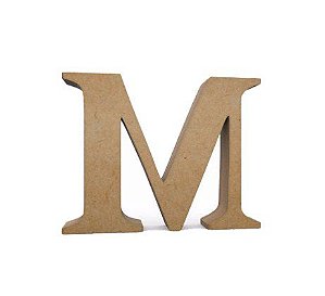 Letra MDF Cru - M - 12x10cm - Rizzo Embalagens