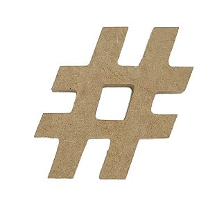 Letra MDF Cru - # Hashtag- 12,5x10x1,8 cm - 1 unidade - Rizzo