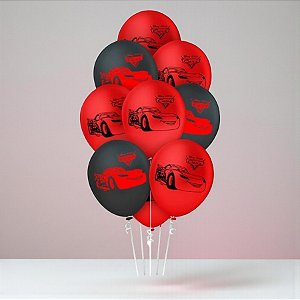 Balão de Festa Decorado 9" 23cm - Carros - 10 unidades - Disney Original - Rizzo