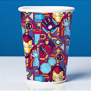 Copo de Papel - Homem de Ferro - 180ml - 8 unidades - Disney Original - Rizzo