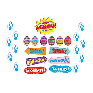 Kit Caça aos Ovos com Plaquinha - 19x25cm - 1 unidade - Rizzo