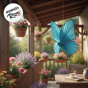 Enfeite Decorativo para Pendurar - Borboleta Azul - 30x23x6cm - 1 unidade - FlorArte - Rizzo