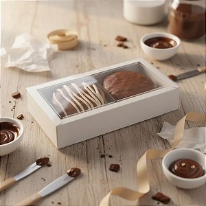 Caixa 2 Pães de Mel - Branco - 15,5x8x5cm - 5 unidades - Rizzo