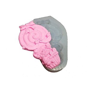 Molde de silicone Papai Noel de Balão Ref. 167 Flexarte