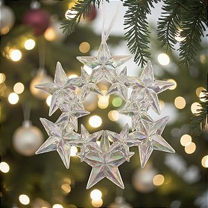 Enfeite Para Pendurar de Natal - Guirlanda de Estrelas - 12x11cm - 1 unidade - Cromus - Rizzo