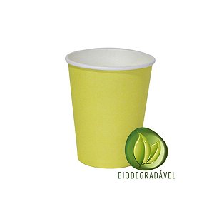 Copo Papel Biodegradável Amarelo 240ml - 10 unidades - Silverplastic - Rizzo Festas