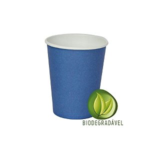 Copo Papel Biodegradável Azul 240ml - 10 unidades - Silverplastic - Rizzo Festas
