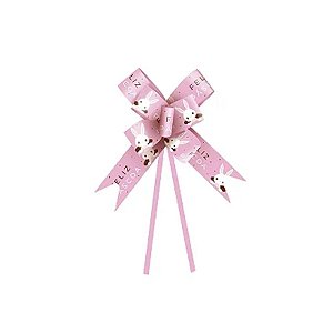 Laço Fácil - Coelhinho Sai da Toca Rosa - 10 unidades - Cromus - Rizzo