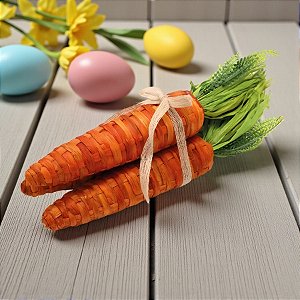 Maço com 3 Cenouras Decorativas - 45x14x14cm - 1 unidade - Cromus - Rizzo