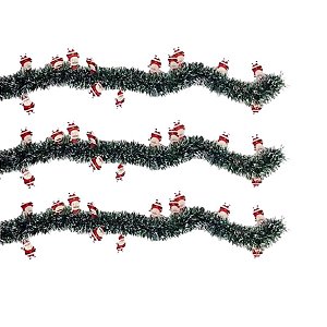 Festão Aramado Decorativo De Natal - Noel - Verde Escuro Nevado - 7x200cm - 1 unidade - Rizzo