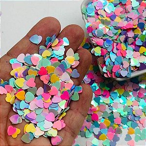 Mini Confete Paête Colorido - Coração - 10g - 1 unidade - Rizzo