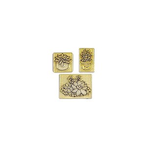 Kit Cartela de Mini Carimbo - Suculentas - 1 unidade - Rizzo