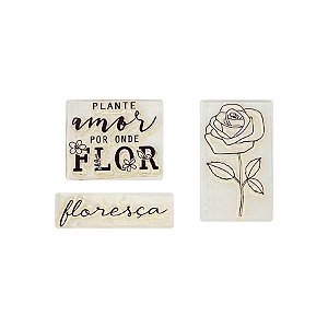 Kit Cartela de Carimbos - Floresça M - 3 unidades - Rizzo