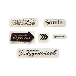 Kit Cartela de Carimbos - Sentimentos 1 G - 6 unidades - Rizzo