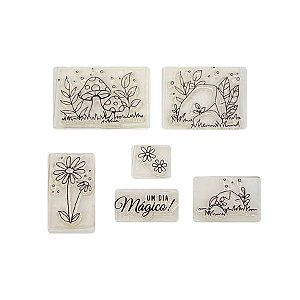 Kit Cartela de Carimbos - Jardim Encantado G - 5 unidades - Rizzo