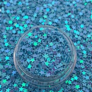 Mini Confete Glitter Azul Bebe - Estrela - 25g - 1 unidade - Rizzo