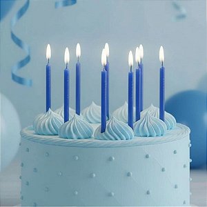 Vela Palito Azul - 6cm - 10 unidades - Regina - Rizzo