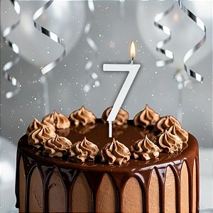 Vela Pick - Prata - Numero 7 - 1 unidade - Regina - Rizzo