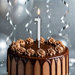 Vela Pick - Prata - Numero 1 - 1 unidade - Regina - Rizzo