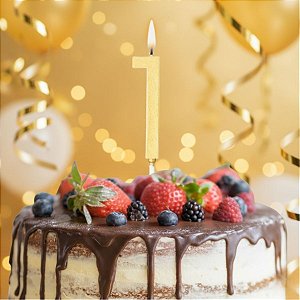 Vela Pick - Ouro - Numero 1 - 1 unidade - Regina - Rizzo