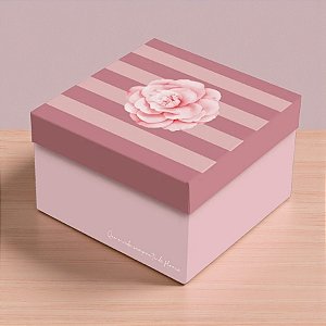Caixa Quadrada Para Presente - Camélia - 1 unidade - Cromus - Rizzo