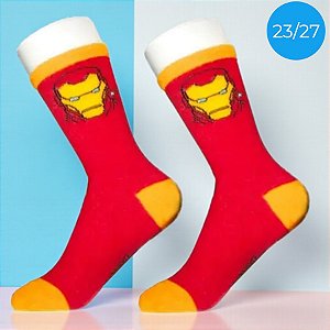 Meia Infantil Cano Médio - Homem de Ferro - Vingadores - 23/27 - 1 unidade - Disney Original - Rizzo