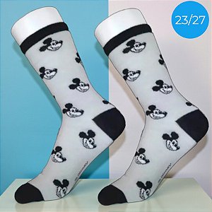 Meia Infantil Cano Médio - Mickey Mouse - Cinza -  23/27 - 1 unidade - Disney Original - Rizzo