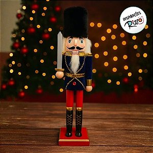 Soldado Quebra Nozes de Madeira - Azul - 38cm - 1 unidade - Rizzo