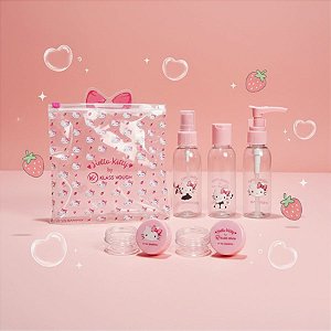 Kit Viagem 5 Frascos + Necesserie - Hello Kitty - 1 unidade - Rizzo