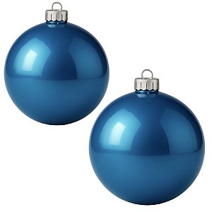 Bolas De Natal - Perolada Azul Escuro - 12cm - 2 unidades - Rizzo