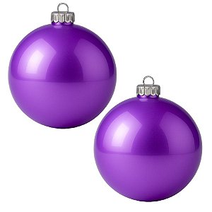 Bolas De Natal - Lisa Roxo - 12cm - 2 unidades - Rizzo