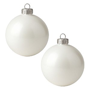 Bolas De Natal - Lisa Branco - 12cm - 2 unidades - Rizzo