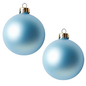 Bolas De Natal - Fosca Azul Claro - 12cm - 2 unidades - Rizzo