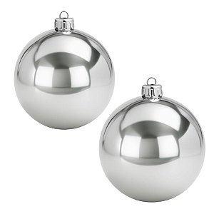 Bolas De Natal - Lisa Prata - 12cm - 2 unidades - Rizzo
