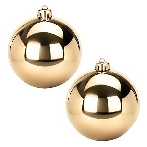 Bolas De Natal - Perolada Dourada - 12cm - 2 unidades - Rizzo