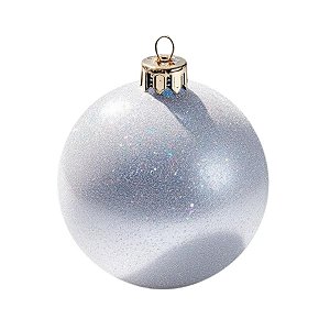 Bolas De Natal - Glitter Branco - 15cm - 1 unidade - Rizzo