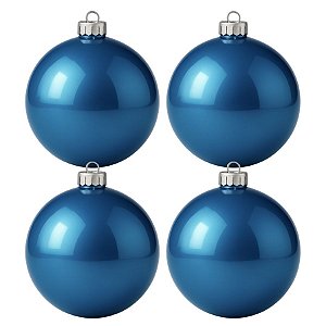 Bolas De Natal - Perolada Azul Escuro - 4 unidades - Rizzo