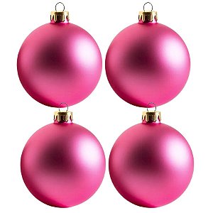 Bolas De Natal - Fosca Pink - 4 unidades - Rizzo