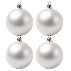 Bolas De Natal - Perolada Branca - 4 unidades - Rizzo