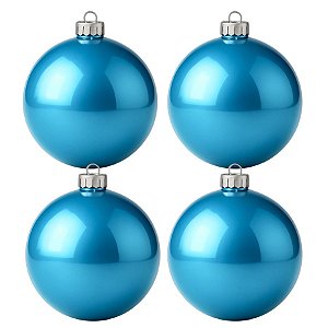 Bolas De Natal - Lisa Azul Claro - 4 unidades - Rizzo
