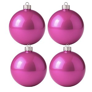 Bolas De Natal - Perolada Rosa - 4 unidades - Rizzo