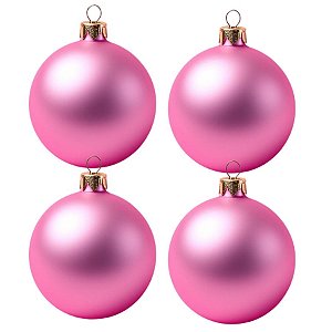 Bolas De Natal - Fosca Rosa - 4 unidades - Rizzo