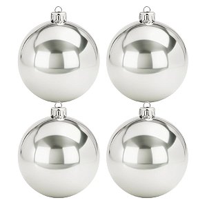 Bolas De Natal - Perolada Prata - 4 unidades - Rizzo