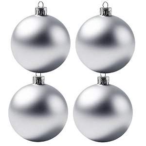 Bolas De Natal - Fosca Prata - 4 unidades - Rizzo