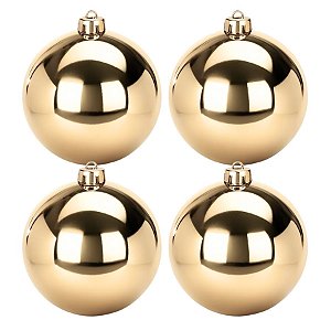 Bolas De Natal - Perolada Dourada - 4 unidades - Rizzo